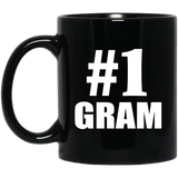 Number One #1 Gram - 11 Oz Coffee Mug Black
