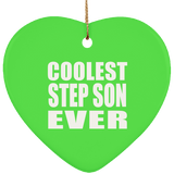 Coolest Step Son Ever - Heart Ornament