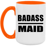 Badass Maid - 15oz Accent Mug Orange