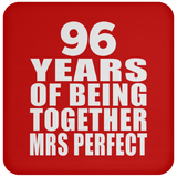 96th Anniversary 96 Years Of Being Mrs Perfect - Drink Coaster