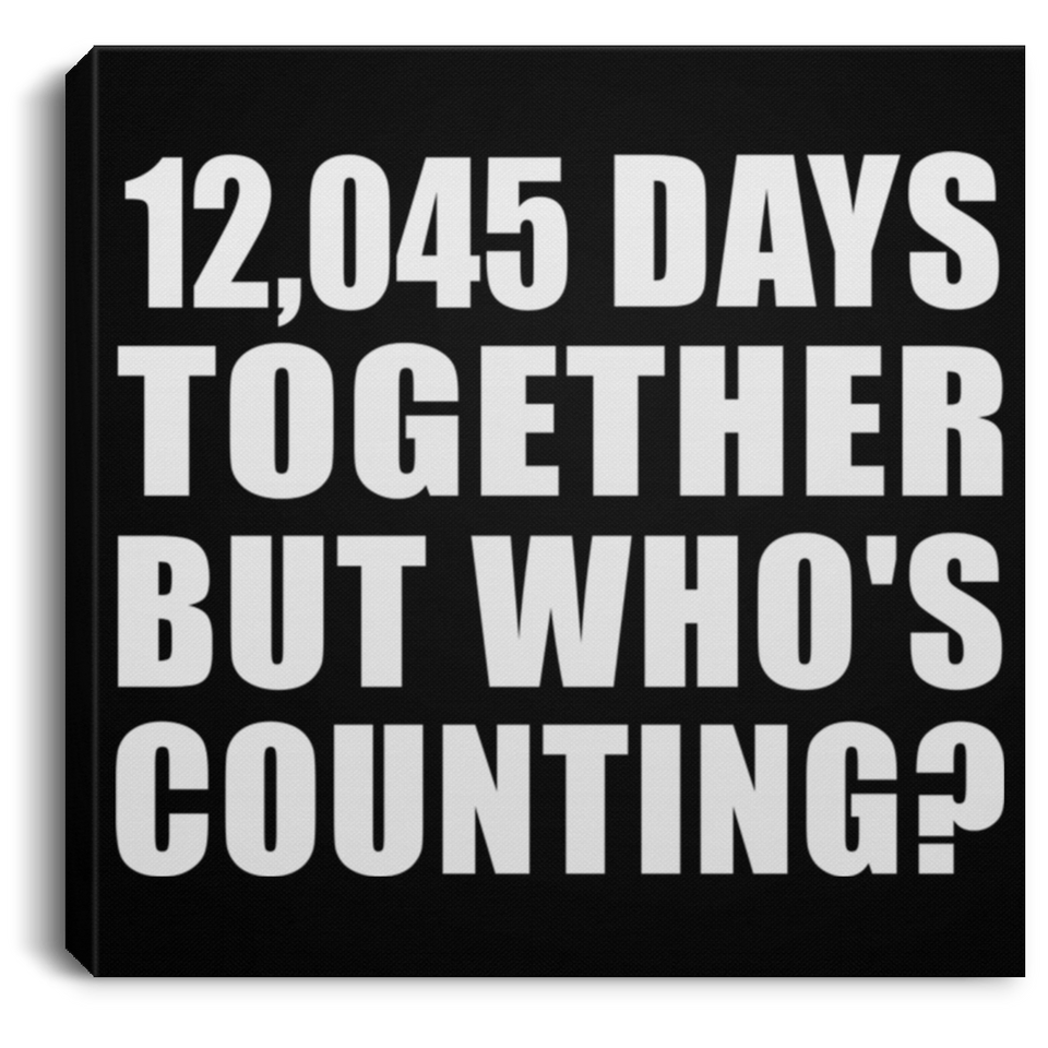 33rd Anniversary 12,045 Days Together But Who's Counting - Canvas Square