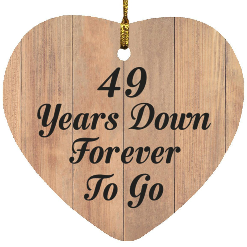 49th Anniversary 49 Years Down Forever To Go - Heart Ornament C
