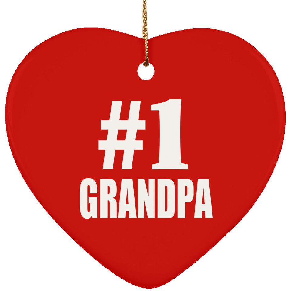 Number One #1 Grandpa - Heart Ornament