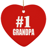 Number One #1 Grandpa - Heart Ornament