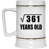19th Birthday Square Root of 361 Years Old - Beer Stein