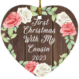 First Christmas With My Cousin 2023 - Heart Ornament A