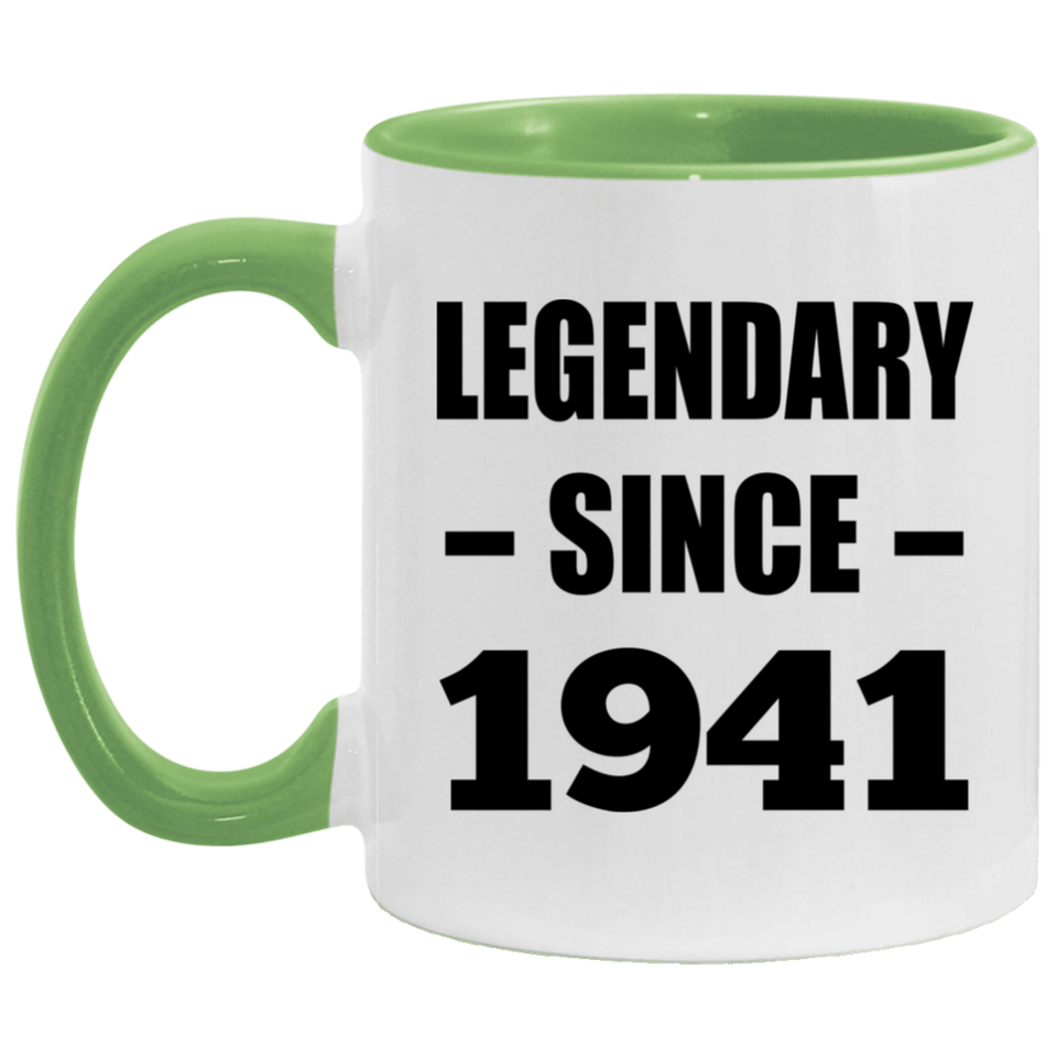 83rd Birthday Legendary Since 1941 - 11oz Accent Mug Green