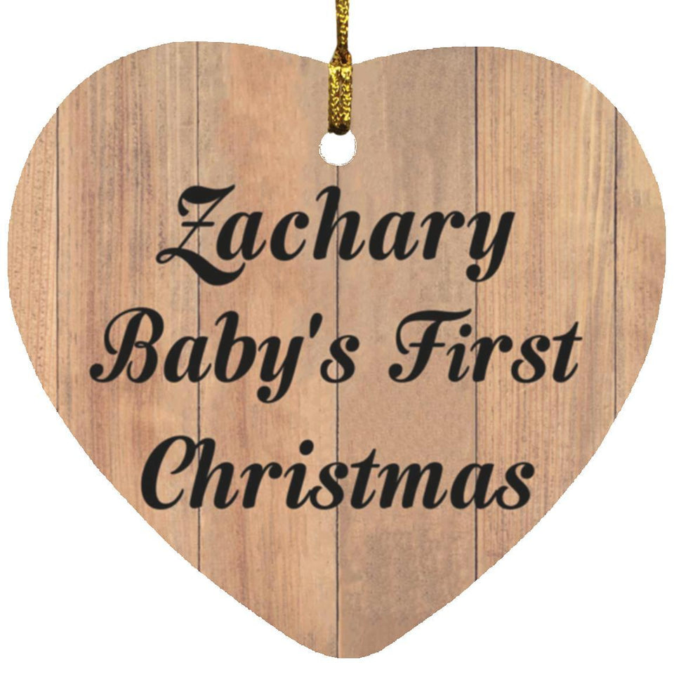 Zachary Baby's First Christmas - Heart Ornament C