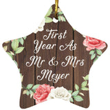 First Year As Mr & Mrs Meyer - Star Ornament A