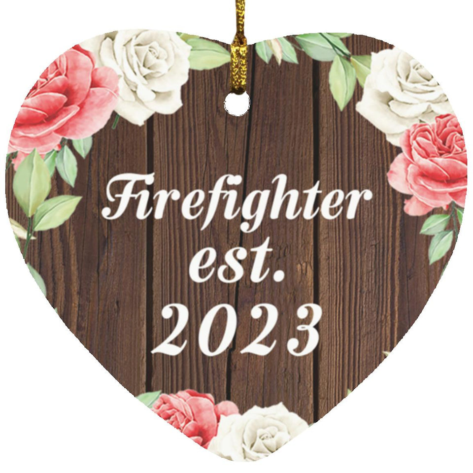 Firefighter Established Est. 2023 - Heart Ornament A