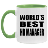 World's Best HR Manager - 11oz Accent Mug Green