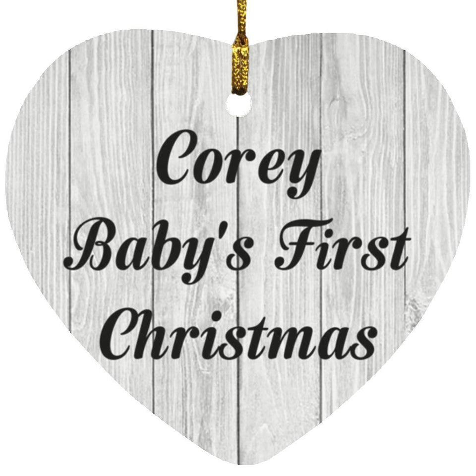 Corey Baby's First Christmas - Heart Ornament F
