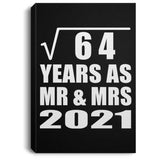 8th Anniversary Square Root of 64 Years As Mr & Mrs 2021 - Canvas Portrait