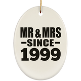25th Anniversary Mr & Mrs Since 1999 - Oval Ornament
