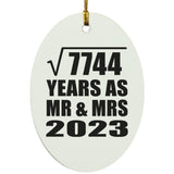88th Anniversary Square Root of 7744 Years As Mr & Mrs 2023 - Oval Ornament