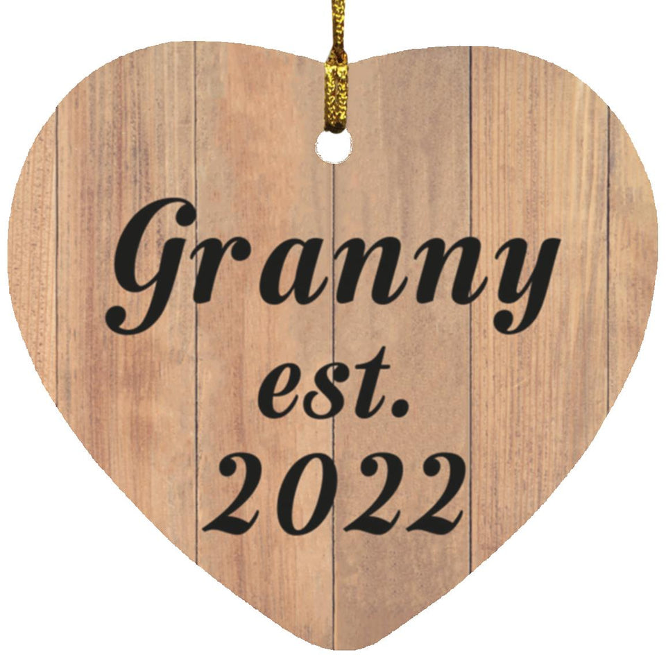 Granny Established EST. 2022 - Heart Ornament C