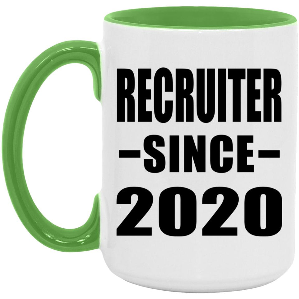 Recruiter Since 2020 - 15oz Accent Mug Green