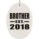 Brother Established EST. 2018 - Oval Ornament
