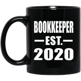 Bookkeeper Established EST. 2020 - 11oz Coffee Mug Black