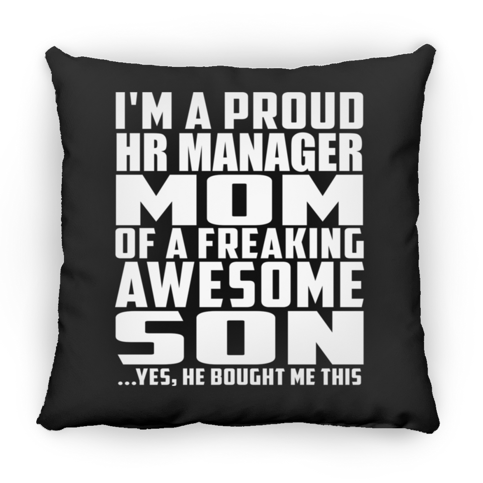 Proud HR Manager Mom Of Awesome Son - Throw Pillow Black