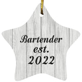 Bartender Established Est. 2022 - Star Ornament F
