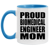 Proud Biomedical Engineer Mom - 11oz Accent Mug Blue