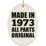 51st Birthday Made in 1973 All Parts Original - Oval Ornament