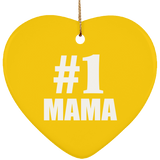 Number One #1 Mama - Heart Ornament