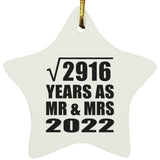 54th Anniversary Square Root of 2916 Years As Mr & Mrs 2022 - Star Ornament
