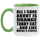 All I Care About Is Orange Tabby Cat - 11oz Accent Mug Green