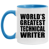 World's Greatest Technical Writer - 11oz Accent Mug Blue
