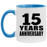 15th Anniversary 15 Years - 11oz Accent Mug Blue