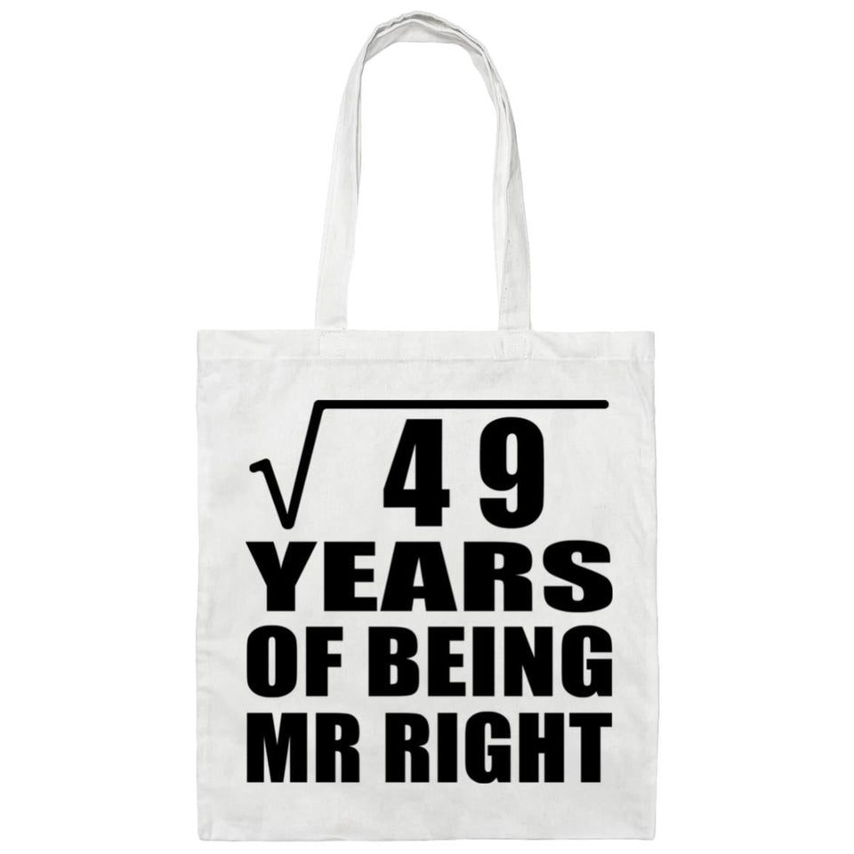 7th Anniversary Square Root of 49 Years of Being Mr Right - Tote Bag White