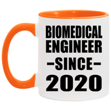 Biomedical Engineer Since 2020 - 11oz Accent Mug Orange