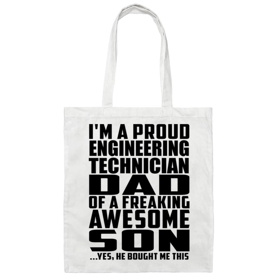 Proud Engineering Technician Dad Of Awesome Son - Tote Bag White
