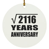 46th Anniversary Square Root of 2116 Years Anniversary - Circle Ornament