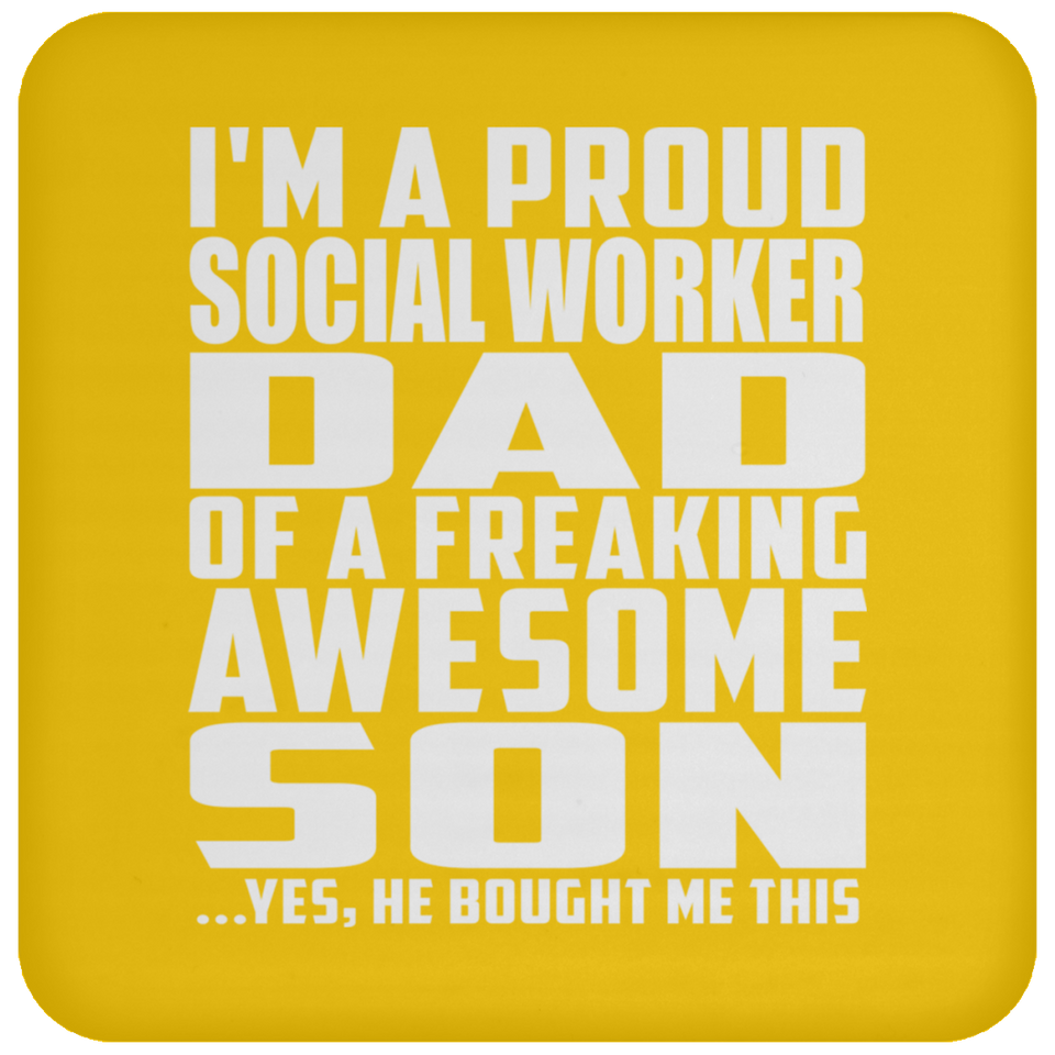 Proud Social Worker Dad Of Awesome Son - Drink Coaster