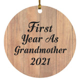 First Year As Grandmother 2021 - Circle Ornament C