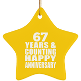 Happy 67th Anniversary 67 Years & Counting - Star Ornament