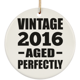 8th Birthday Vintage 2016 Aged Perfectly - Circle Ornament