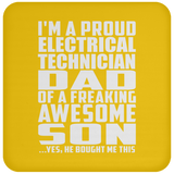 Proud Electrical Technician Dad Of Awesome Son - Drink Coaster