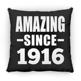 108th Birthday Amazing Since 1916 - Throw Pillow Black