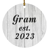 Gram Established Est. 2023 - Circle Ornament F