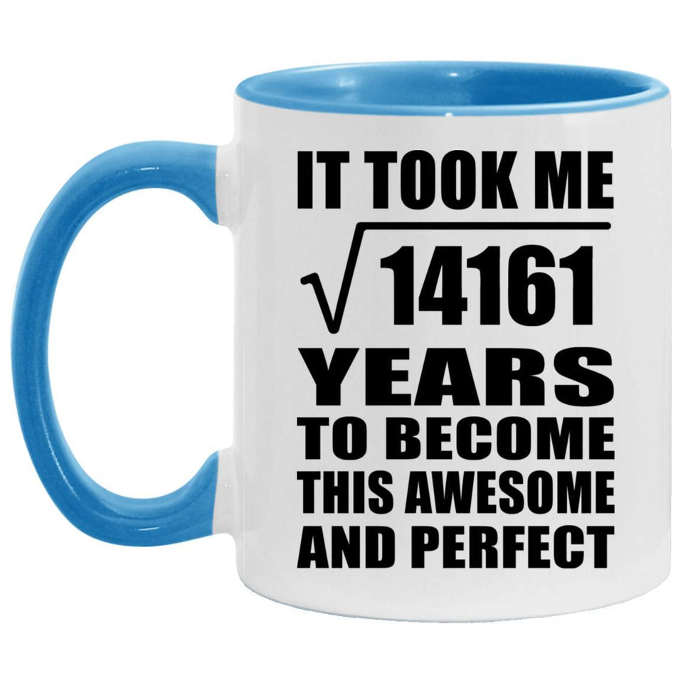 119th Birthday Took Square Root of 14161 Years To Awesome - 11oz Accent Mug Blue