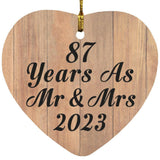 87 Years As Mr & Mrs 2023 - Heart Ornament C