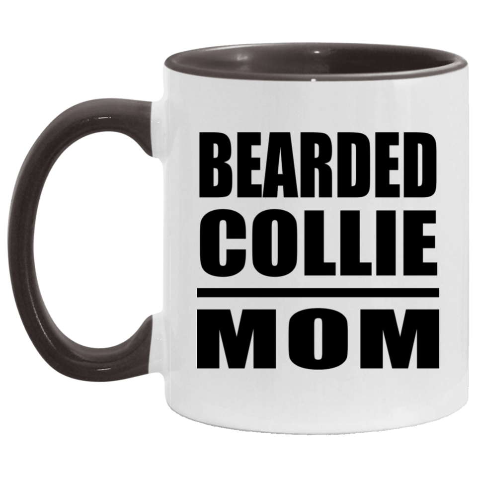 Bearded Collie Mom - 11oz Accent Mug Black