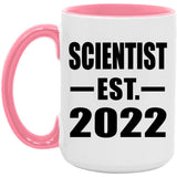 Scientist Established EST. 2022 - 15oz Accent Mug Pink