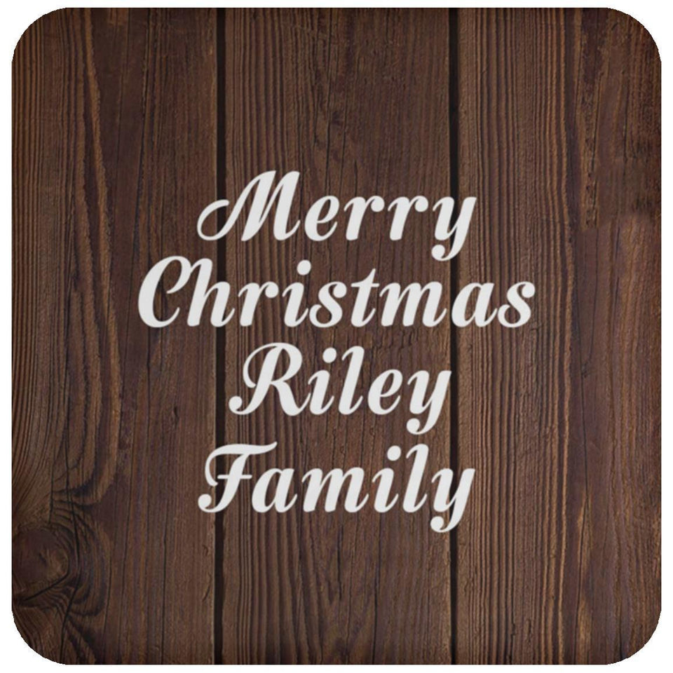 Merry Christmas Riley Family - Drink Coaster D