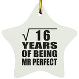 4th Anniversary Square Root of 16 Years of Mr Perfect - Star Ornament