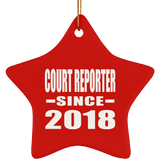 Court Reporter Since 2018 - Star Ornament